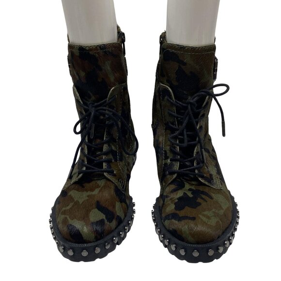 Dolce Vita Prest Lace Up Boot Camo Grunge Combat Moto Studded Streetwear Y2K 7 - Picture 4 of 7